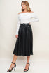 YOU FILL MY LIFE WITH LEATHER MIDI SKIRT